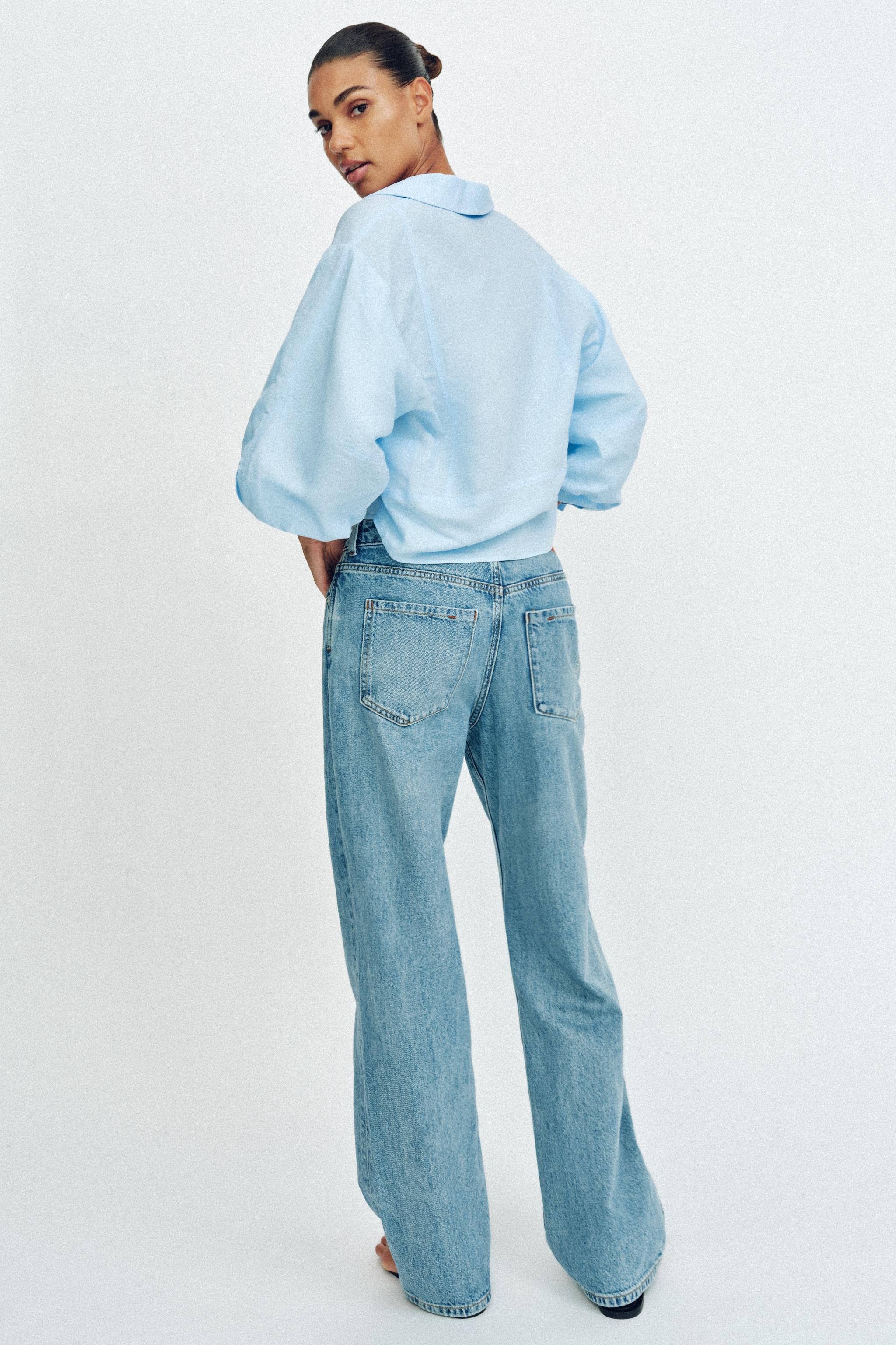 CHEMISE À MANCHES BOUFFANTES EN LIN